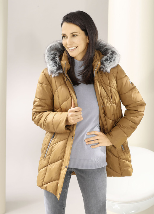 Winterjacken - Jacke mit abnehmbarem Kunstpelz-Besatz Winterjacken - Jacke mit abnehmbarem Kunstpelz-Besatz, in Größe 036 bis 054, in Farbe KARAMELL