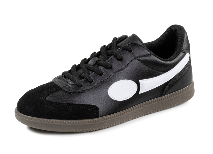 - Sneaker aus Synthetik und Veloursleder, in Größe 040 bis 046, in Farbe SCHWARZ-WEISS Ansicht 1