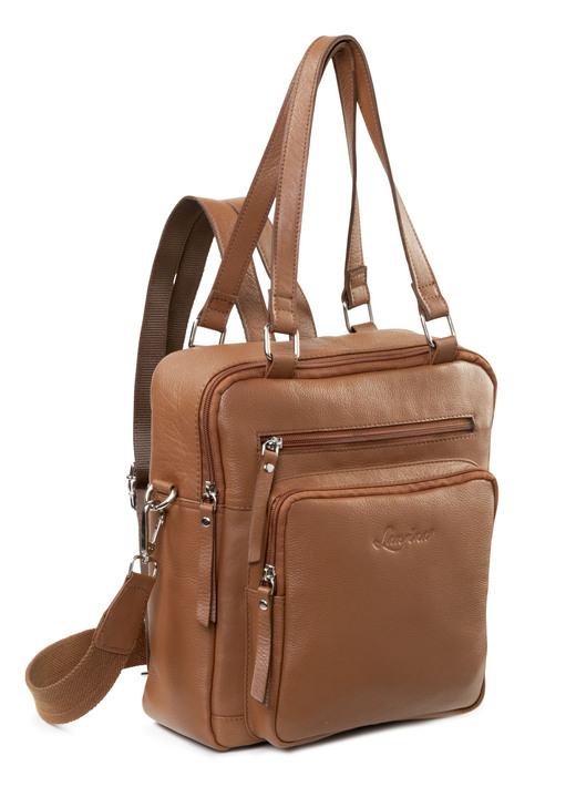 - Laurina Rucksack aus Vollrind-Nappaleder, in Farbe COGNAC Ansicht 1
