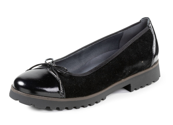 Pumps & Ballerina - Waldläufer, elegante Damen-Ballerinas, Weite H, mit herausnehmbarem Fußbett, in Größe 3 1/2 bis 8, in Farbe SCHWARZ Ansicht 1