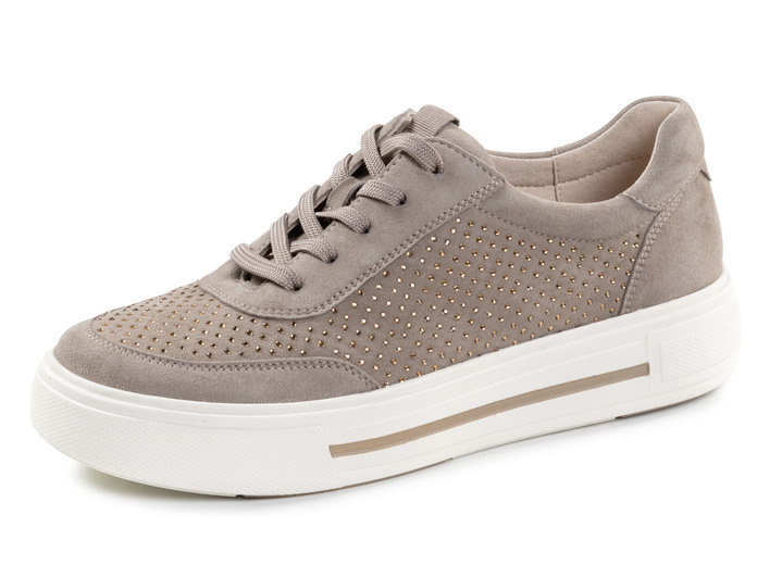 Elena Eden - ELENA EDEN Sneaker aus feinem Veloursleder, in Größe 3 1/2 bis 8, in Farbe TAUPE Ansicht 1