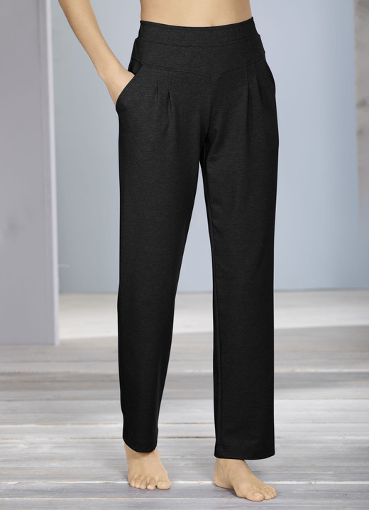Hosen - Hose mit breitem Dehnbund, in Größe 018 bis 054, in Farbe SCHWARZ Ansicht 1
