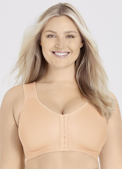 Vorderverschluss-BH - Miss Mary BH mit praktischem Vorderverschluss, in Größe 080 bis 110, in Cup D, in Farbe BEIGE Ansicht 1