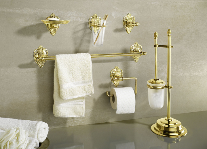 Badezimmeraccessoires - Herrliches Badezimmer-Zubehör aus poliertem Messing, in Farbe MESSING, in Ausführung Toilettenpapierhalter Ansicht 1