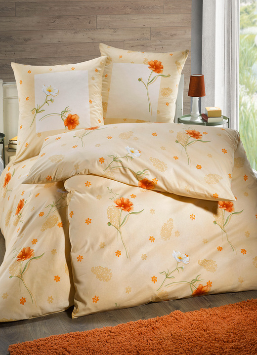 Kaeppel - Bettwäsche-Garnitur in Renforcé-Qualität, in Größe 111 (40/80 cm + 135/200 cm) bis 115 (80/80 cm + 155/220 cm), in Farbe APRICOT Ansicht 1