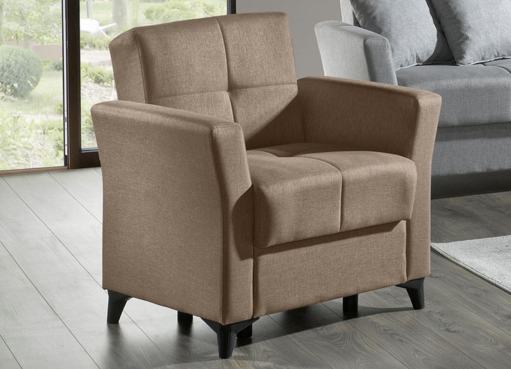Moderne Möbel - Gemütliche Polstermöbel mit Bettfunktion, in Farbe BEIGE, in Ausführung Sessel Ansicht 1