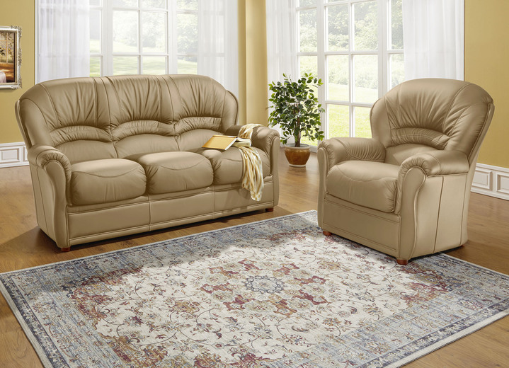 Polstergruppen - Polstermöbel mit Bezug aus echtem Leder, in Farbe TAUPE, in Ausführung Ledersessel Ansicht 1