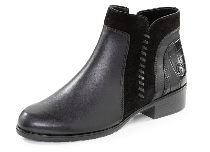 Stiefel & Stiefeletten - Remonte Stiefelette mit seitlicher Zier-Naht, in Größe 036 bis 042, in Farbe SCHWARZ Ansicht 1