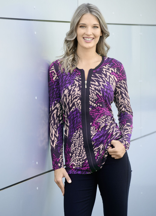 Shirtjacken - Shirtjacke mit praktischem Reißverschluss Shirtjacken - Shirtjacke mit praktischem Reißverschluss, in Größe 038 bis 054, in Farbe LILA-FUCHSIA-ALTROSÉ