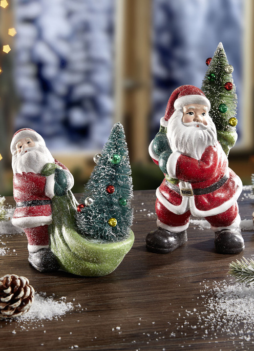 Weihnachten - Nikolaus mit Weihnachtsbaum, in Farbe ROT-WEISS, in Ausführung Nikolaus zieht Tannenbaum