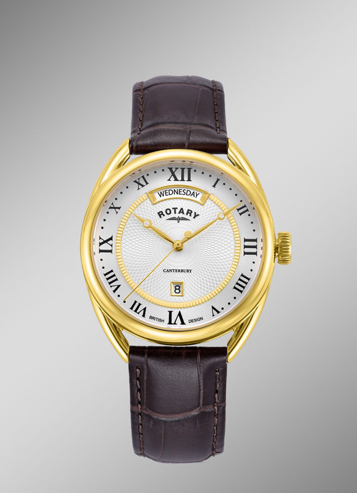 Rotary - Rotary Quartz-Herrenuhr mit Lederband, in Farbe  Ansicht 1