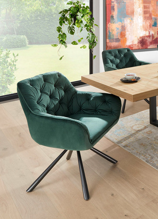 Drehbare Stühle mit bequemer Polsterung, 2er Set