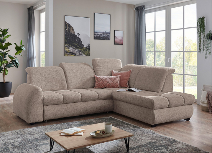 Polsterecken - Polsterecke mit Funktion und verstellbaren Kopfstützen, in Farbe BEIGE Ansicht 1