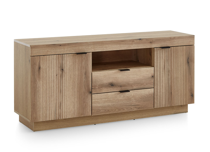 TV- & Hifi-Möbel - TV-Longboard mit Wandboard, in Farbe EICHE Ansicht 1