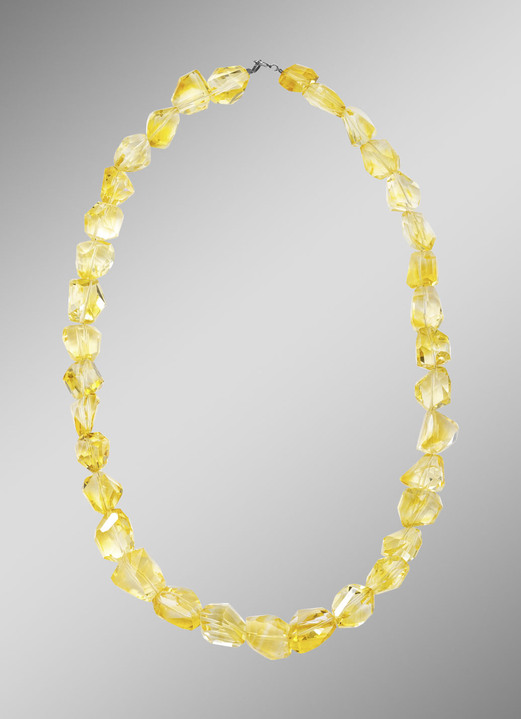 Halsketten - Strahlende Eleganz: Halskette mit echt Lemonquarz, in Farbe  Ansicht 1