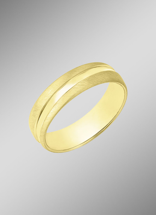 Ringe - Eleganter Partnerring in vergoldetem Silber 925/- fein, in Größe 160 bis 240, in Farbe , in Ausführung Ohne synth. Zirkonia Ansicht 1