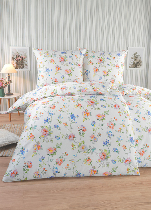 Irisette - Bettwäsche-Garnitur mit Reißverschluss von Irisette, in Größe 112 (80/80 cm + 135/200 cm) bis 115 (80/80 cm + 155/220 cm), in Farbe CREME Ansicht 1