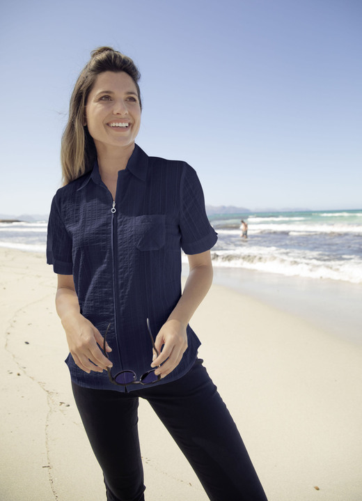 Basics - Kombistarke Blusenjacke, in Größe 036 bis 052, in Farbe MARINE Ansicht 1