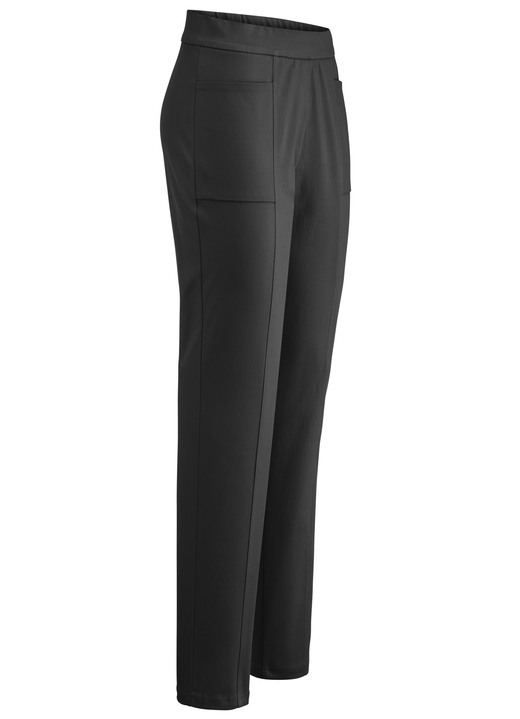 Hosen in Schlupfform - Hose mit abgesteppten Teilungsnähten, in Größe 018 bis 052, in Farbe SCHWARZ Ansicht 1