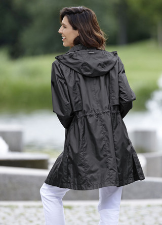 Longjacke mit abnehmbarer Kapuze