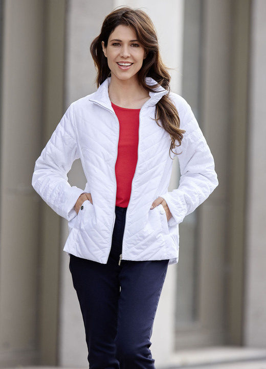 Kurz - Jacke mit Reißverschlussleiste Kurz - Jacke mit Reißverschlussleiste, in Größe 036 bis 052, in Farbe WEISS