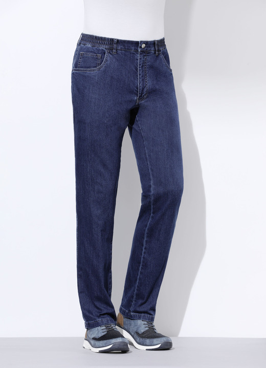 Jeans - Jeans mit Gummibund in 3 Farben, in Größe 024 bis 062, in Farbe DUNKELJEANS Ansicht 1