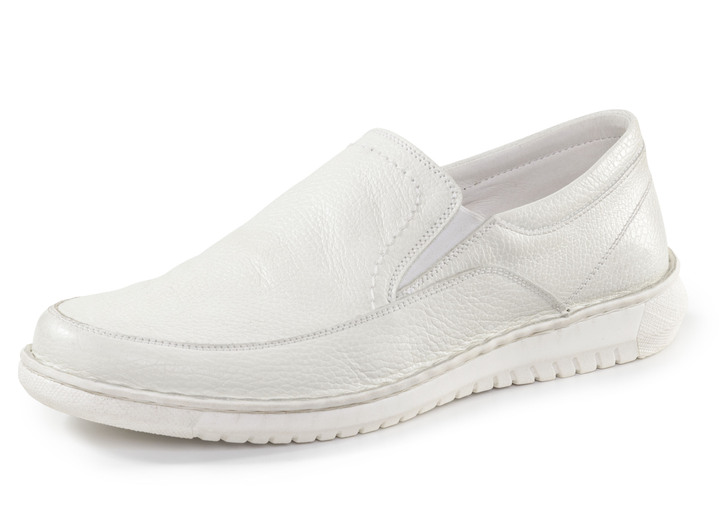 Slipper & Schnürschuhe - GINO GALANTE Slipper aus genarbtem Nappaleder, in Größe 040 bis 046, in Farbe NATURWEISS Ansicht 1