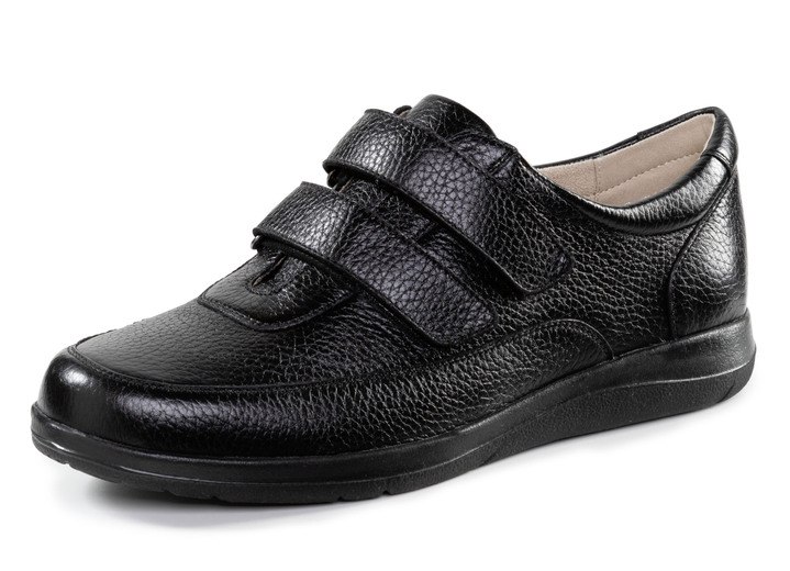 Slipper & Schnürschuhe - GINO GALANTE Klettschuh aus Hirsch-Nappaleder, in Größe 039 bis 045, in Farbe SCHWARZ Ansicht 1
