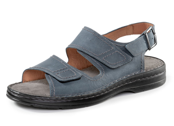 Sandalen & Pantoletten - GINO GALANTE Sandale aus gefettetem, schattiertem Rind-Nubukleder, in Größe 040 bis 047, in Farbe JEANS Ansicht 1