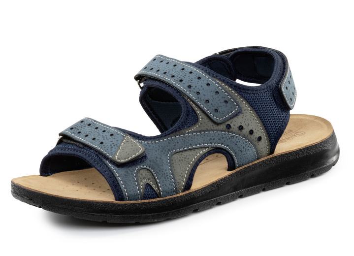 Sandalen & Pantoletten - Sandale aus Synthetik und Textil, in Größe 041 bis 046, in Farbe BLAU-GRAU Ansicht 1