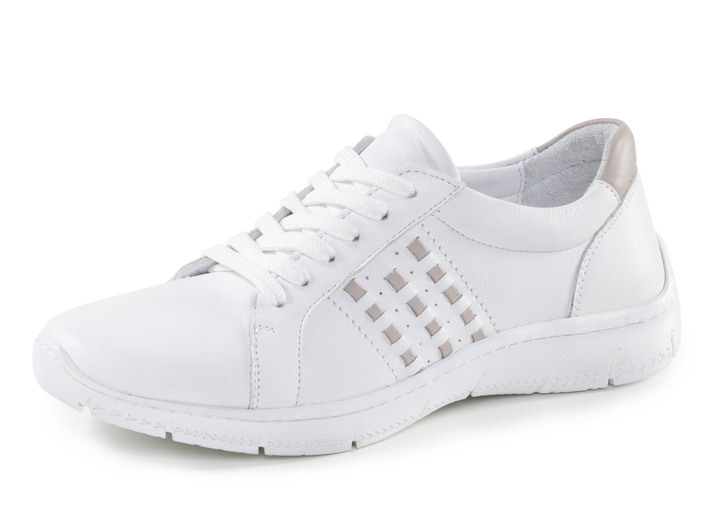 Slipper & Schnürschuhe - Andrea Conti aus Nappaleder mit Kontrastdurchzügen, in Größe 036 bis 042, in Farbe WEISS Ansicht 1