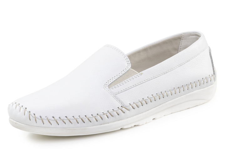 Slipper & Schnürschuhe - ELENA EDEN Slipper mit seitlichen Gummizügen, in Größe 036 bis 042, in Farbe WEISS Ansicht 1