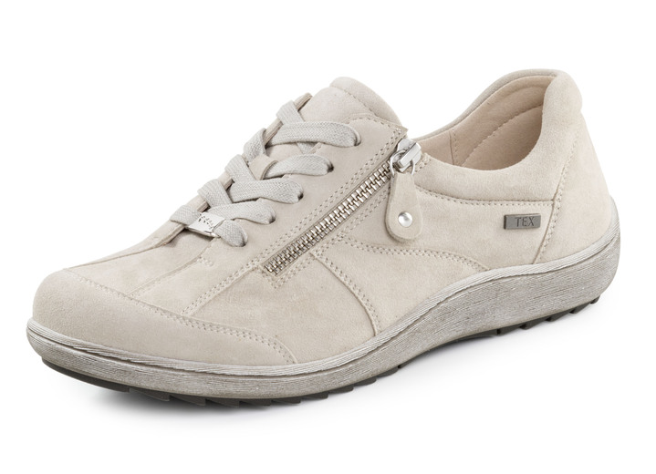 Slipper & Schnürschuhe - ELENA EDEN Schnürschuh aus Veloursleder, in Größe 036 bis 042, in Farbe KIESEL Ansicht 1