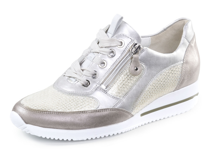 Slipper & Schnürschuhe - Waldläufer Sneaker aus edlem Leder-Materialmix, in Größe 3 1/2 bis 8, in Farbe SEKT-BRONZE-PLATIN Ansicht 1
