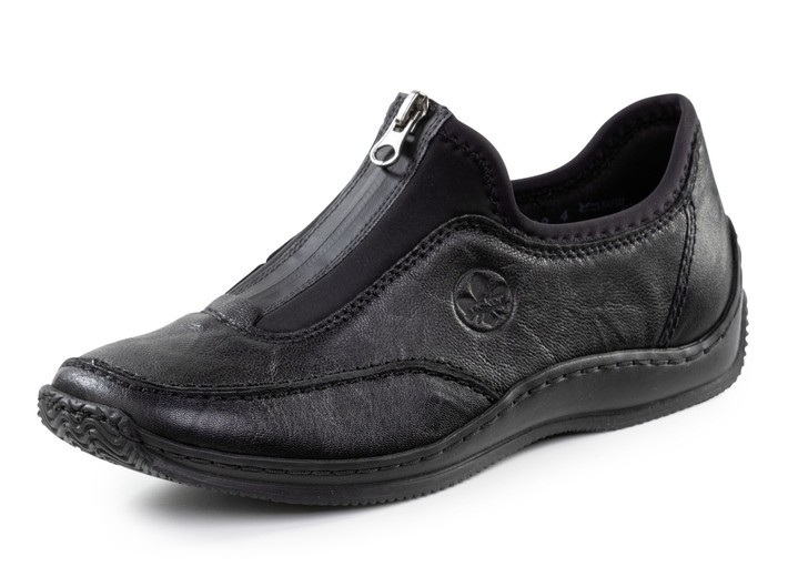 Slipper & Schnürschuhe - Rieker, klassische Damen-Slipper, mit Reißverschluss Slipper & Schnürschuhe - Rieker, klassische Damen-Slipper, mit Reißverschluss, in Größe 036 bis 042, in Farbe SCHWARZ