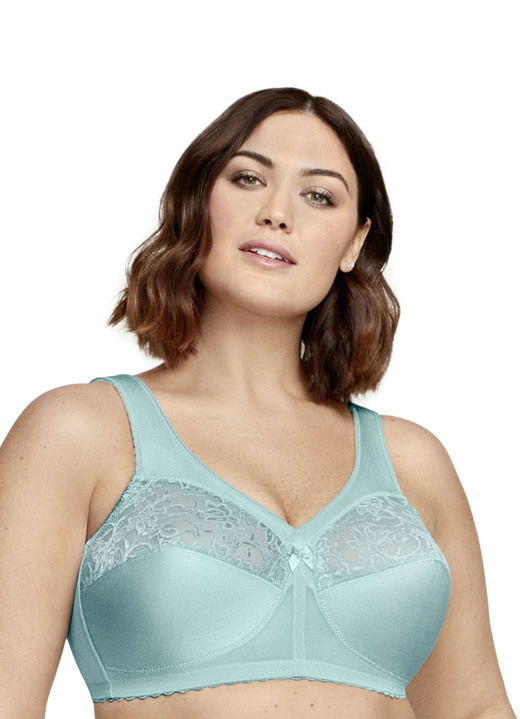 BH ohne Formbügel - Glamorise Stütz-BH mit Spitze, in Größe 080 bis 130, in Cup D, in Farbe GLETSCHER Ansicht 1
