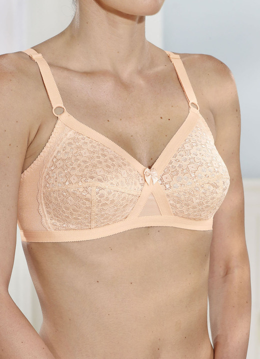 BH ohne Formbügel - Format Zweierpack BH mit Spitzencups, in Größe 075 bis 095, in Cup A, in Farbe 1X BEIGE, 1X WEISS Ansicht 1