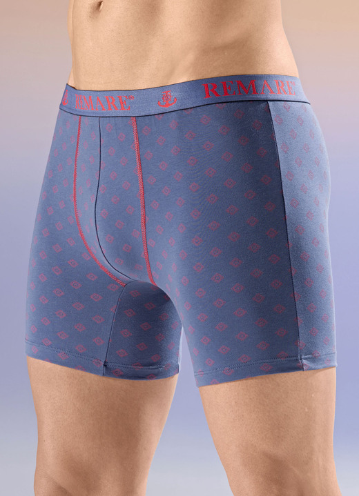 Pants & Boxershorts - Viererpack Pants mit Elastikbund, in Größe 005 bis 011, in Farbe 2X INDIGOBLAU-ROT, 2X UNI INDIGOBLAU