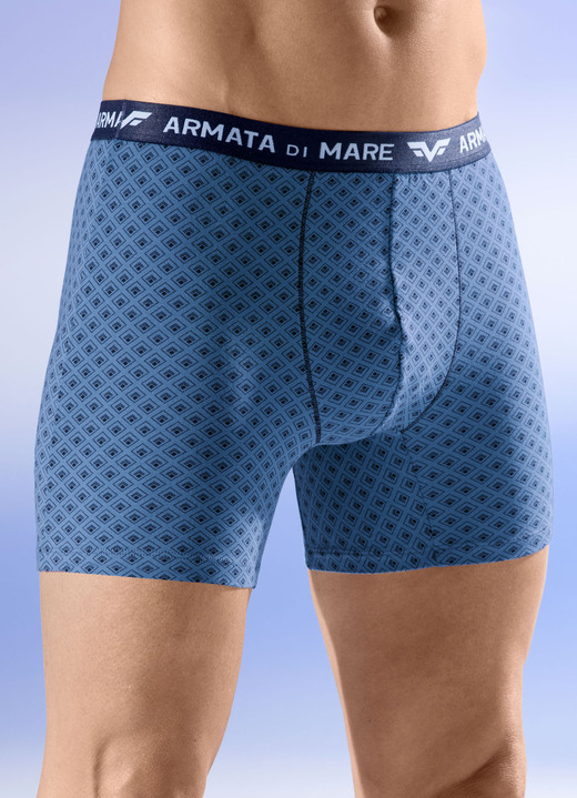 Pants & Boxershorts - Dreierpack Pants mit Elastikbund, in Größe 005 bis 011, in Farbe 2X BLAU-MARINE, 1X UNI MARINE