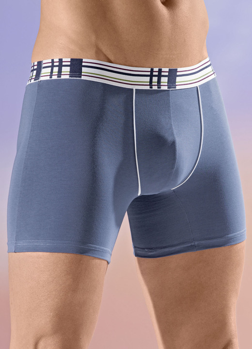 Pants & Boxershorts - Viererpack Pants mit Elastikbund, in Größe 005 bis 011, in Farbe 2X INDIGOBLAU, 2X BORDEAUX Ansicht 1