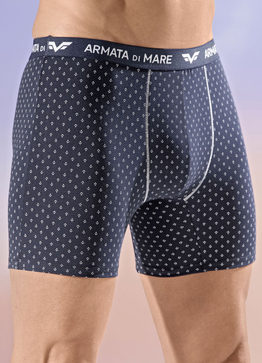 Pants & Boxershorts - Viererpack Pants mit Alloverdessin, in Größe 005 bis 011, in Farbe 4X NAVY-WEISS