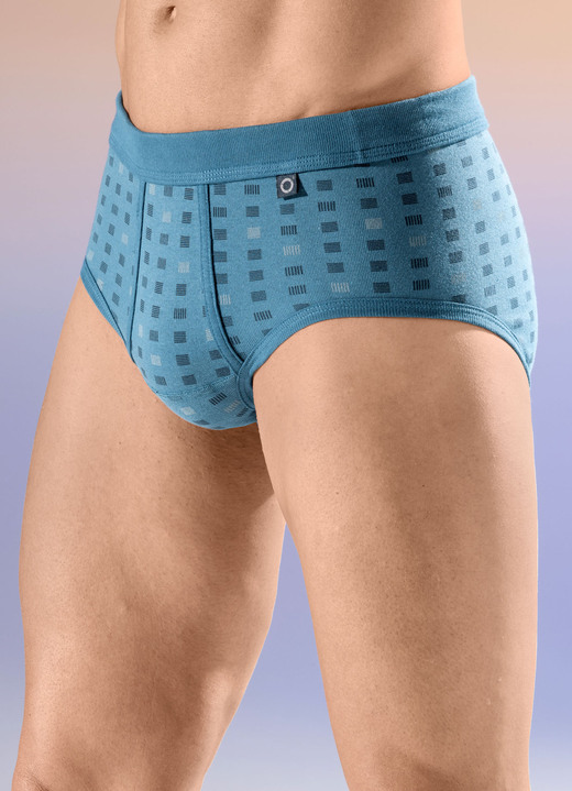 Slips & Unterhosen - Pfeilring Viererpack Slips mit Alloverdessin, in Größe 005 bis 014, in Farbe 2X SMARAGD-BUNT, 2X NAVY-BUNT Ansicht 1