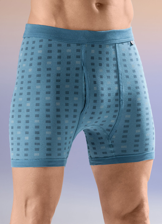 Slips & Unterhosen - Dreierpack Unterhosen mit Alloverdessin, in Größe 005 bis 014, in Farbe 2X SMARAGD-BUNT, 1X NAVY-BUNT Ansicht 1