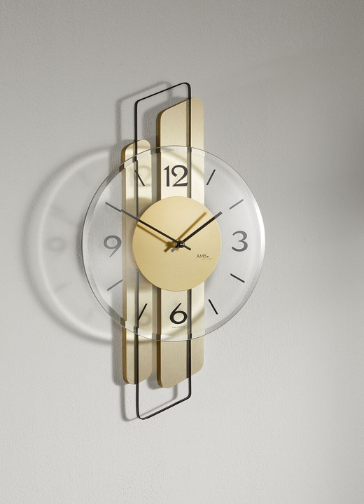 Uhren - Wanduhr mit präzisem Quarzuhrwerk, in Farbe GOLD