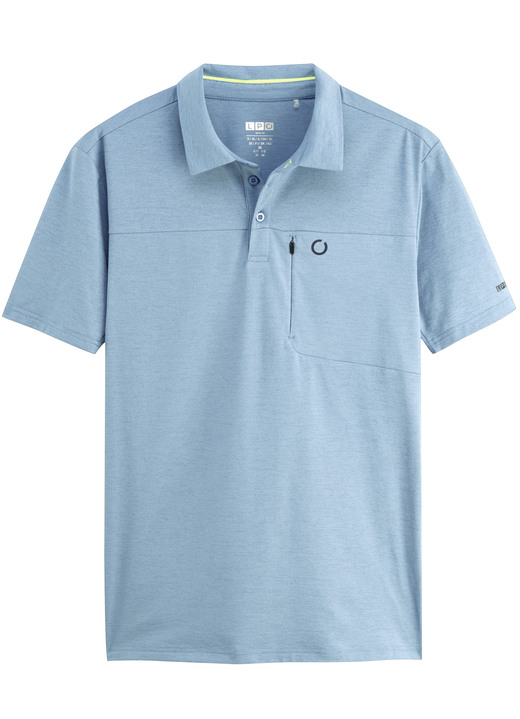 Freizeitshirts & -Kombinationen - Funktionspolo von „LPO“, in Größe 048 bis 058, in Farbe BLAU MELIERT Ansicht 1