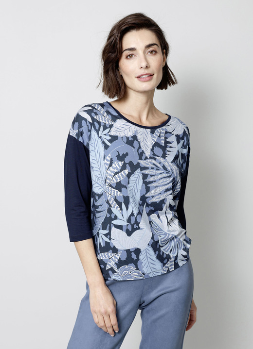 3/4-Arm - Shirt mit 3/4-langen Ärmeln 3/4-Arm - Shirt mit 3/4-langen Ärmeln, in Größe 038 bis 052, in Farbe RAUCHBLAU-EISBLAU