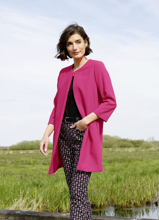 Blazer - Longblazer mit Taschen, in Größe 020 bis 052, in Farbe PINK Ansicht 1
