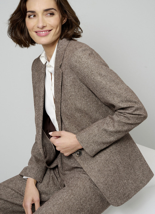 Blazer - Blazer mit Pattentaschen Blazer - Blazer mit Pattentaschen, in Größe 038 bis 052, in Farbe BRAUN MELIERT