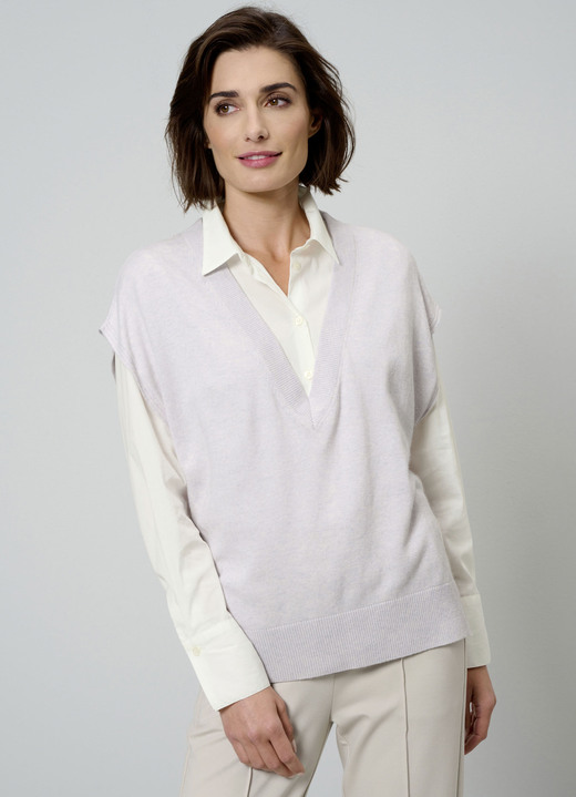 Damenmode - Pullunder mit Kaschmir , in Größe 038 bis 052, in Farbe ANTIKSILBER Ansicht 1