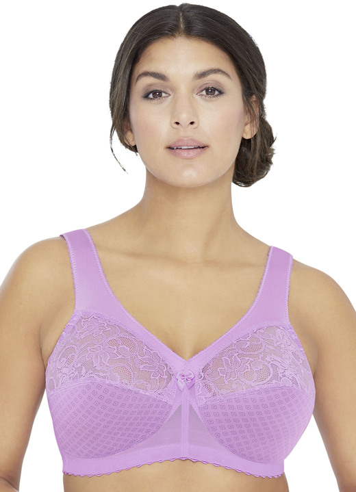 - Glamorise Stütz-BH mit Elastikspitze im Vorderteil, in Größe 080 bis 130, in Cup I, in Farbe LAVENDEL
